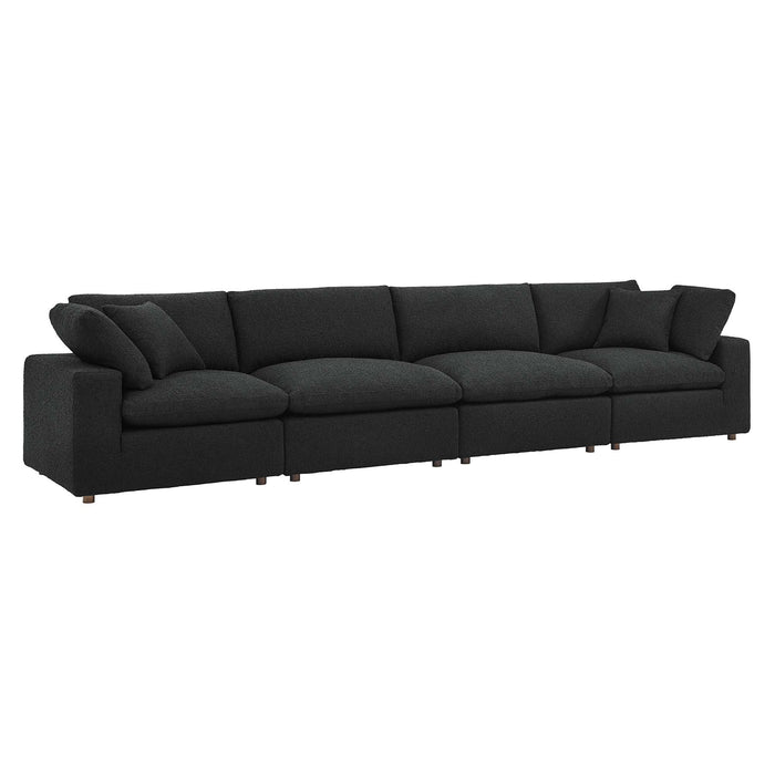 Commix Down Filled Overstuffed Boucle Fabric 4-Seater Sofa by Modway - angle view