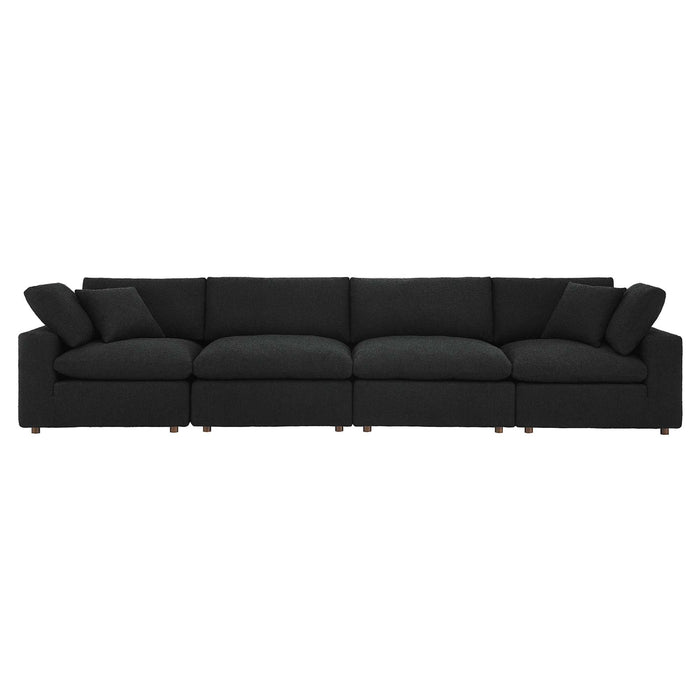 Commix Down Filled Overstuffed Boucle Fabric 4-Seater Sofa by Modway - back view