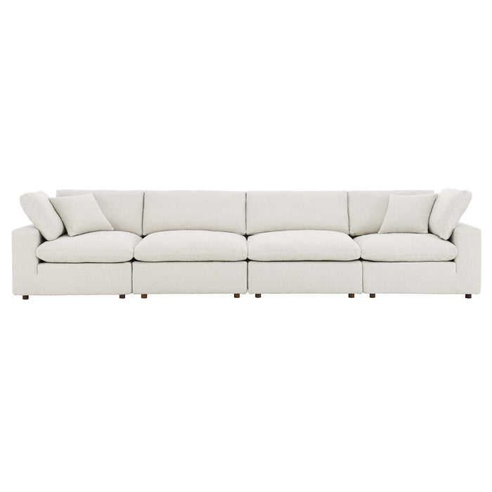 Commix Down Filled Overstuffed Boucle Fabric 4-Seater Sofa by Modway - top view