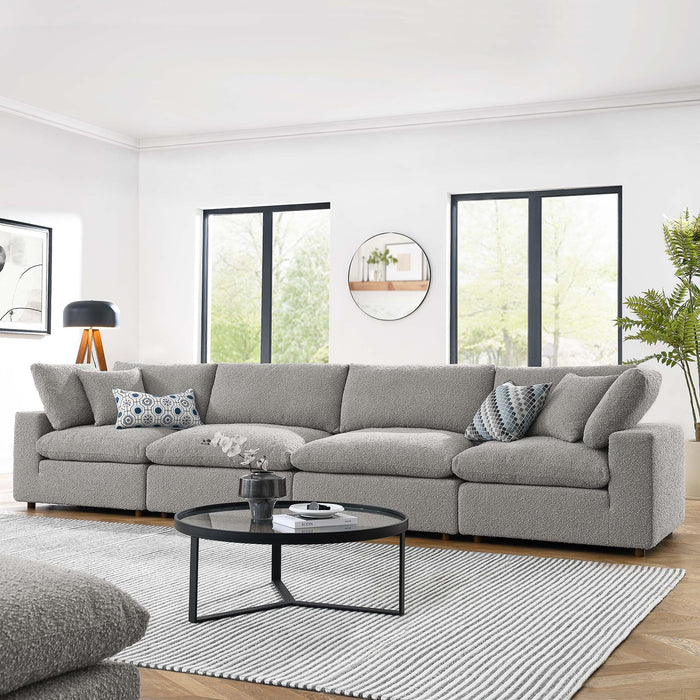 Commix Down Filled Overstuffed Boucle Fabric 4-Seater Sofa by Modway - interior view