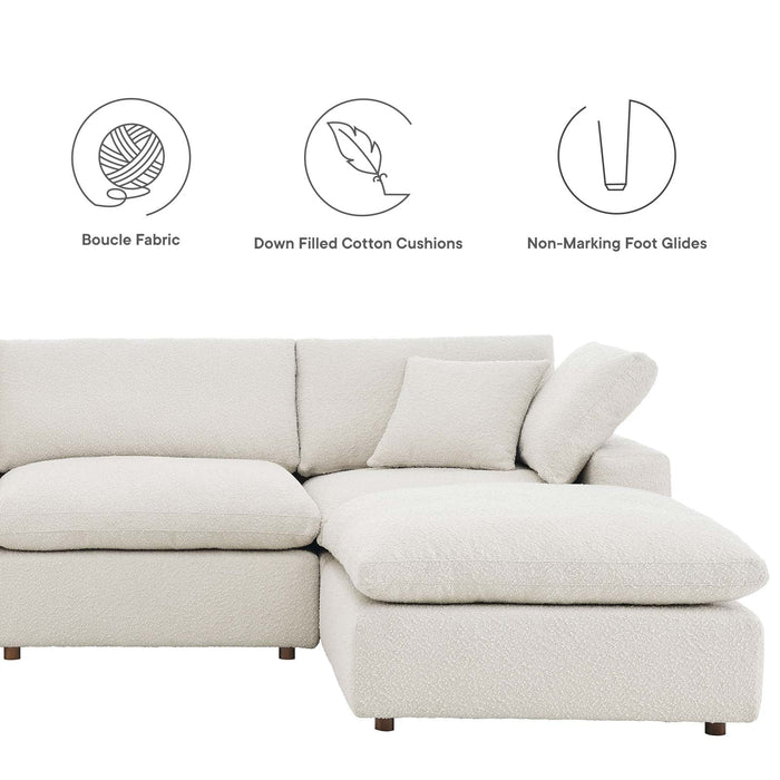 Commix Plush Boucle 6-Piece Sectional Sofa - Overstuffed Comfort for Modern Living Spaces