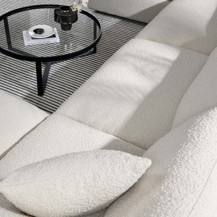 Commix Plush Boucle 6-Piece Sectional Sofa - Overstuffed Comfort for Modern Living Spaces