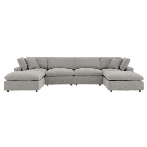 Commix Plush Boucle 6-Piece Sectional Sofa - lifestyle in-use