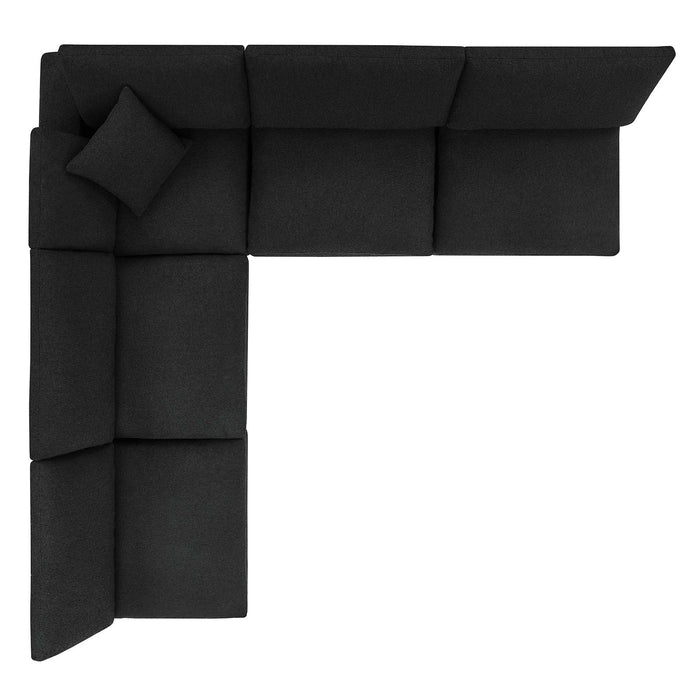 Commix Overstuffed Boucle Fabric Sectional Sofa - Plush Comfort & Modern Design for Cozy Living Spaces