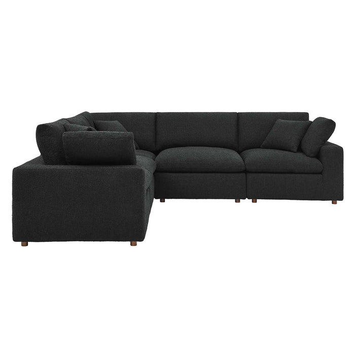 Commix Cozy Down Filled Overstuffed Boucle Sectional Sofa for Modern Living Room Relaxation