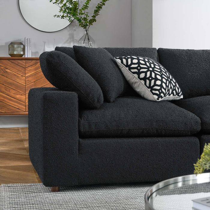 Commix Cozy Down Filled Overstuffed Boucle Sectional Sofa for Modern Living Room Relaxation
