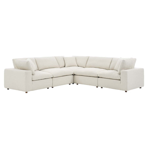 Commix Cozy Down Filled Overstuffed Boucle Sectional Sofa for Modern Living Room Relaxation - specifications diagram