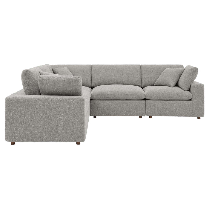 Commix Cozy Down Filled Overstuffed Boucle Sectional Sofa for Modern Living Room Relaxation