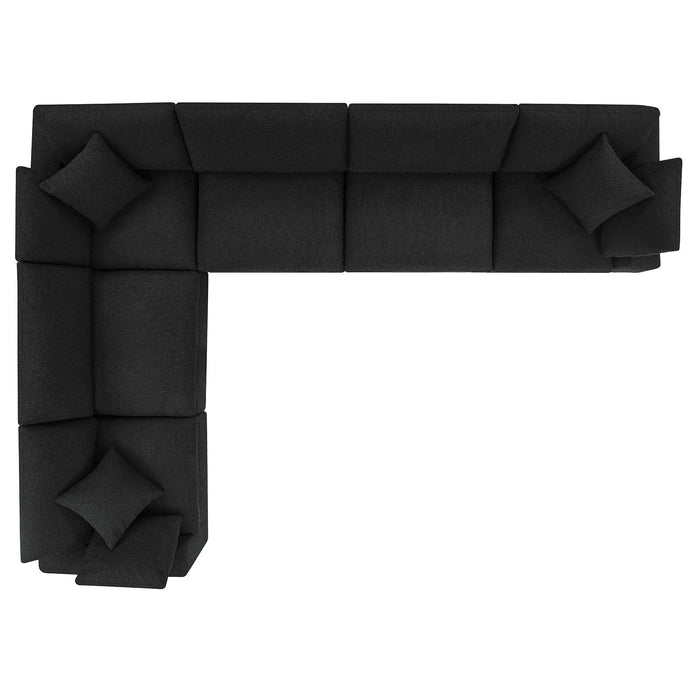 Commix Overstuffed Boucle Fabric Sectional Sofa - Plush Comfort for Modern Living Spaces