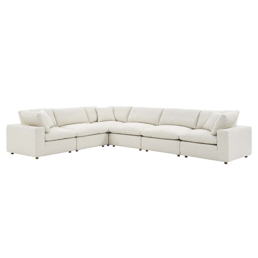 Commix Overstuffed Boucle Fabric Sectional Sofa - view 19