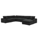 Modway Furniture Commix Down Filled Overstuffed Boucle 7-Piece Sectional Sofa Black 40 x 159 x 20