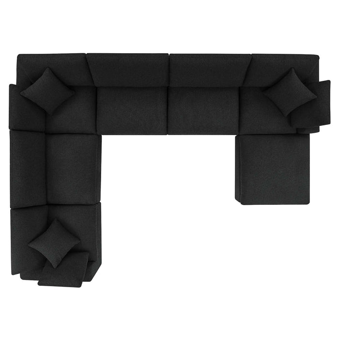 Commix Luxurious Boucle 7-Piece Overstuffed Sectional Sofa for Modern Living Room Comfort