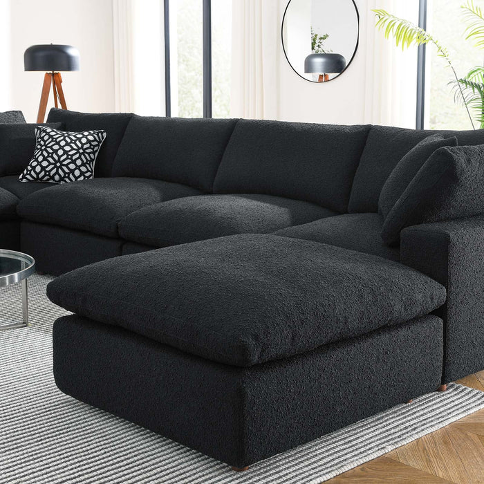 Commix Luxurious Boucle 7-Piece Overstuffed Sectional Sofa for Modern Living Room Comfort