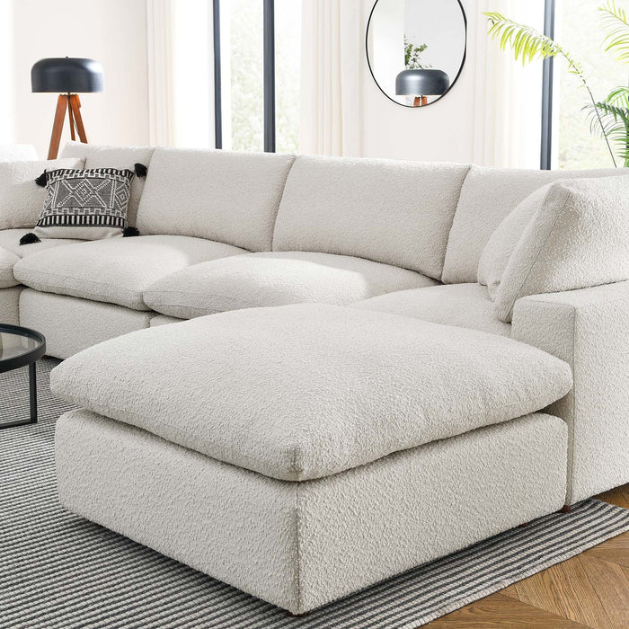 Commix Luxurious Boucle 7-Piece Overstuffed Sectional Sofa for Modern Living Room Comfort