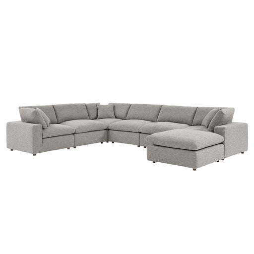 Commix Luxurious Boucle 7-Piece Overstuffed Sectional Sofa for Modern Living Room Comfort - lifestyle in-use