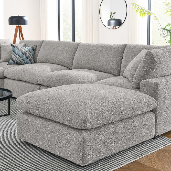 Commix Luxurious Boucle 7-Piece Overstuffed Sectional Sofa for Modern Living Room Comfort