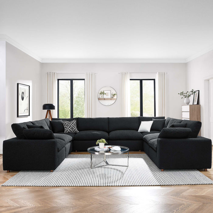 Commix Down Filled Overstuffed Boucle Fabric 8-Piece Sectional Sofa by Modway - front view