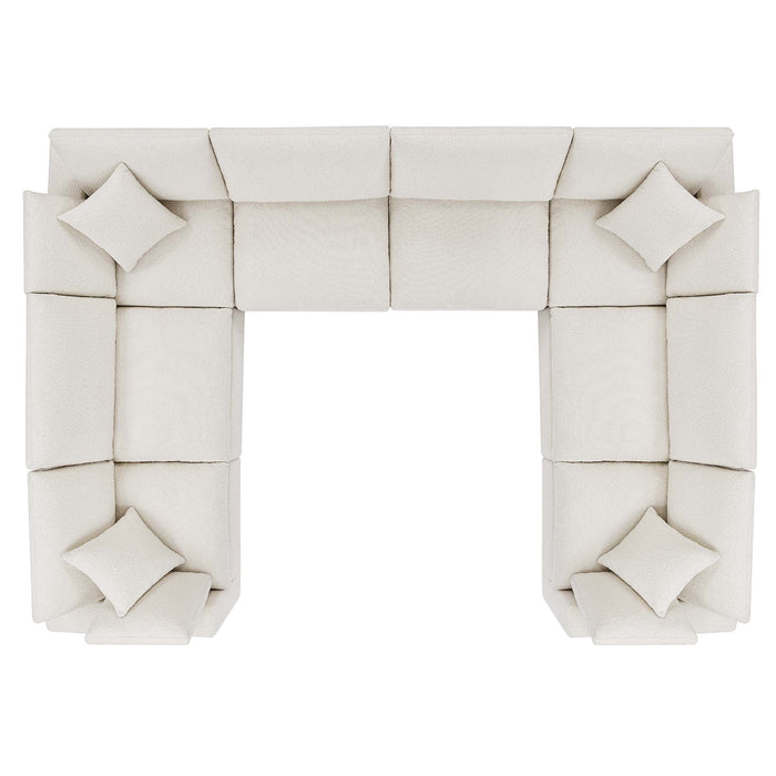 Commix Down Filled Overstuffed Boucle Fabric 8-Piece Sectional Sofa by Modway - top view