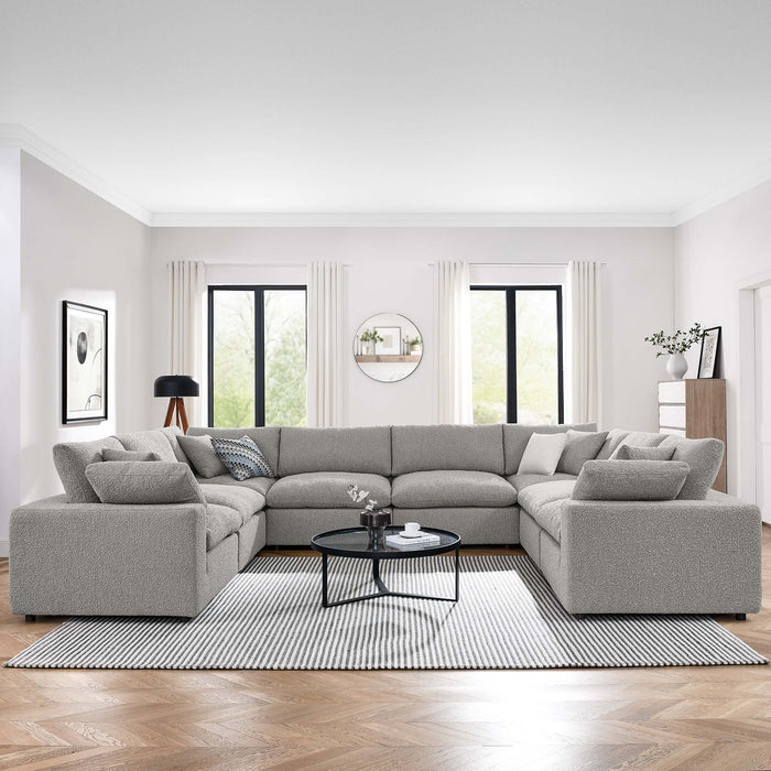 Commix Down Filled Overstuffed Boucle Fabric 8-Piece Sectional Sofa by Modway - interior view