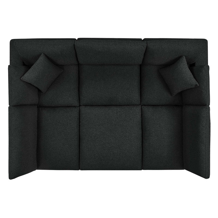 Commix Overstuffed Boucle Fabric Sectional Sofa - Plush Comfort for Modern Living Spaces