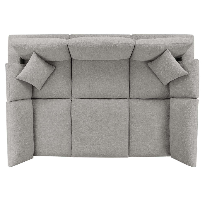 Commix Overstuffed Boucle Fabric Sectional Sofa - Plush Comfort for Modern Living Spaces