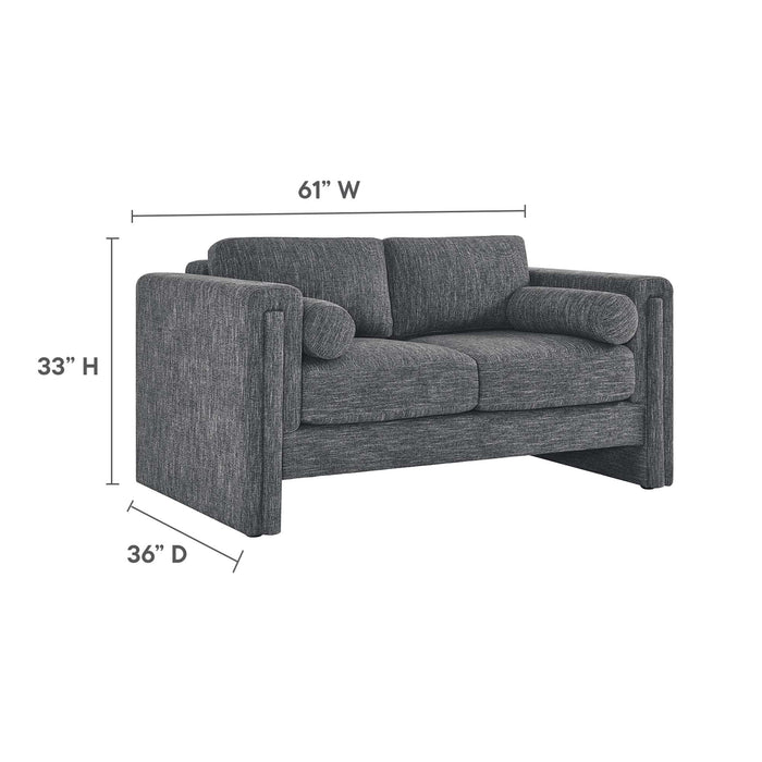 Visible Fabric Loveseat - in lifestyle setting