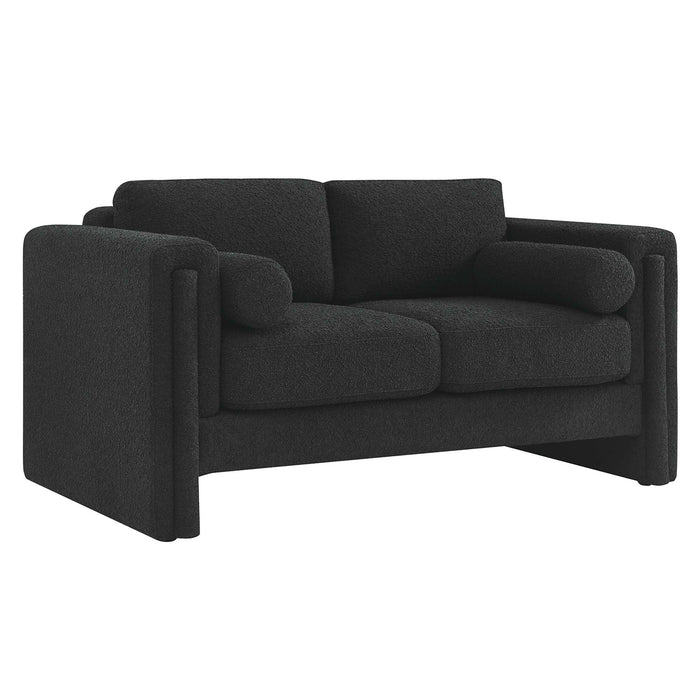 Visible Boucle Fabric Loveseat - alternate angle view
