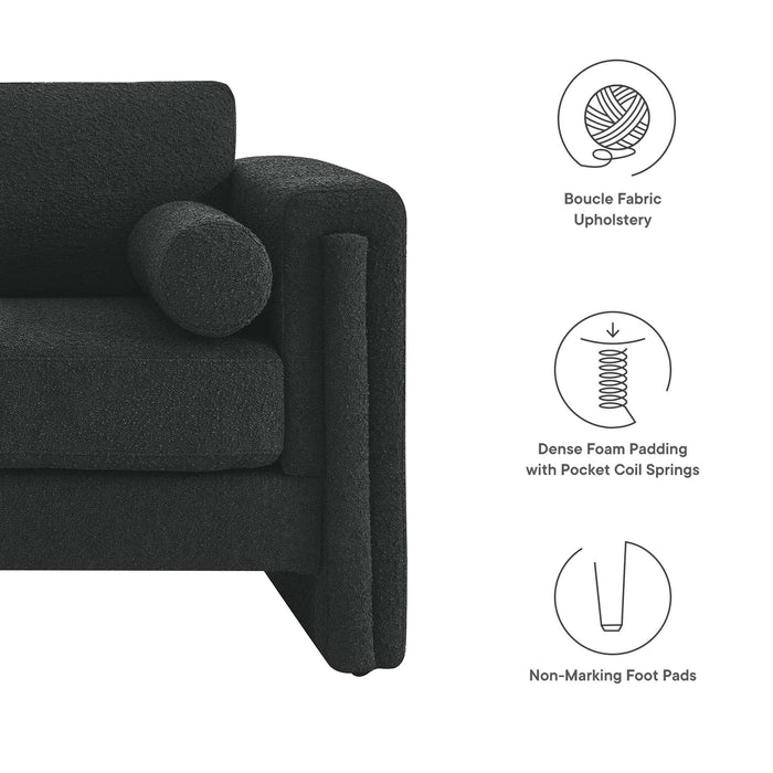 Visible Boucle Fabric Loveseat - detail close-up