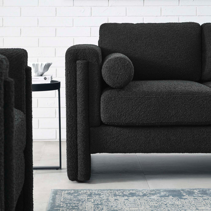 Visible Boucle Fabric Loveseat - view 5