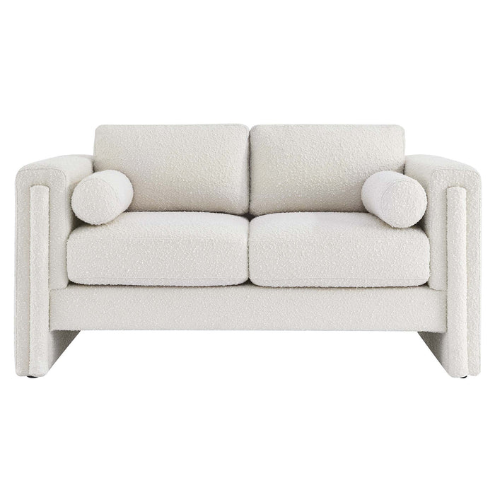 Visible Boucle Fabric Loveseat - view 17