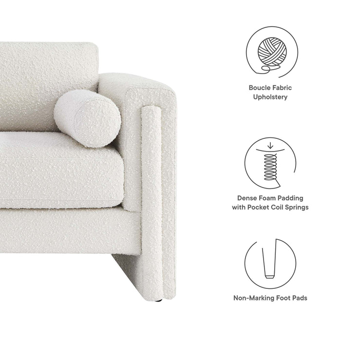 Visible Boucle Fabric Loveseat - view 12
