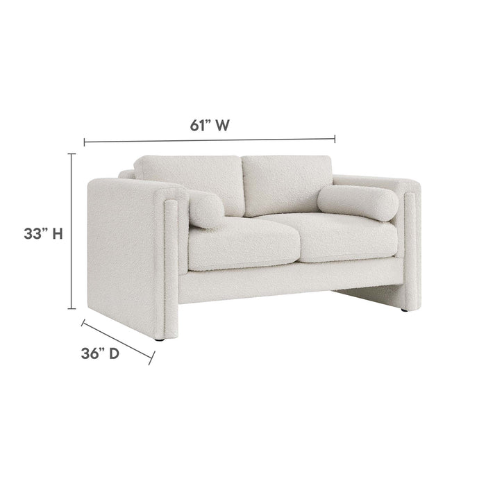 Visible Boucle Fabric Loveseat - view 13