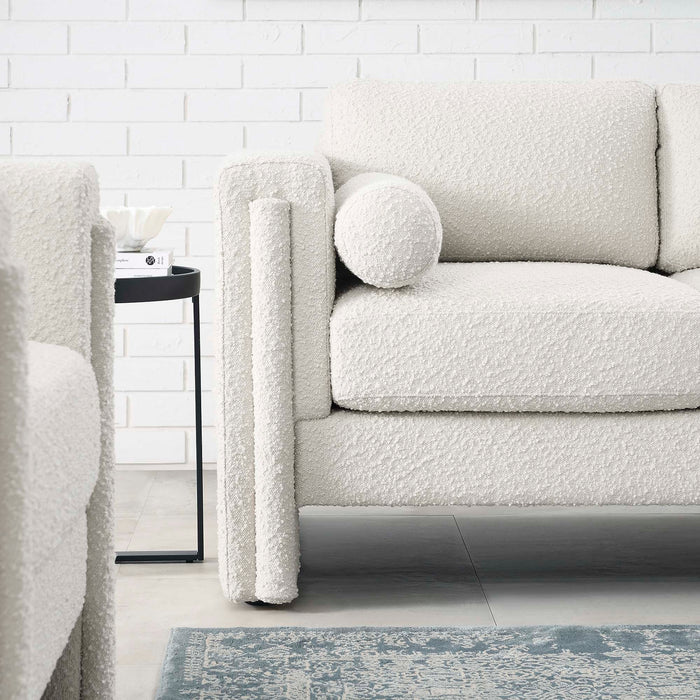 Visible Boucle Fabric Loveseat - view 14