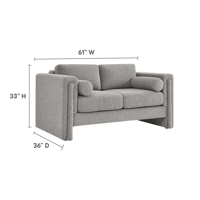 Visible Boucle Fabric Loveseat - view 22