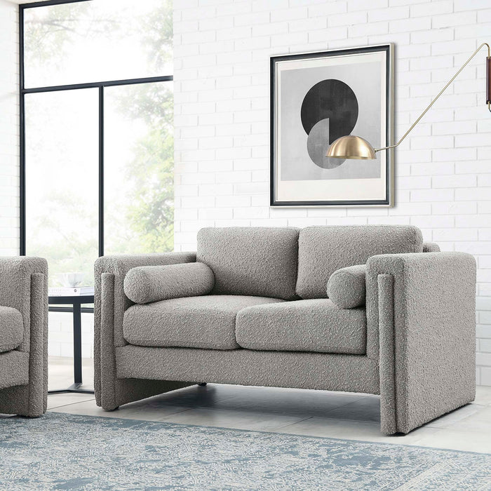 Visible Boucle Fabric Loveseat - view 19