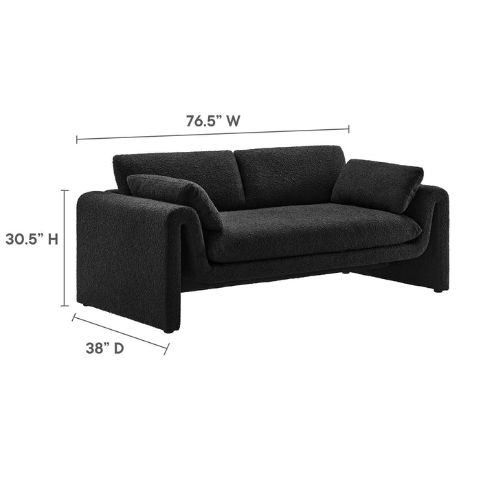 Waverly Boucle Fabric Sofa - Luxurious Modern Design with Removable Cushions & Adjustable Feet
