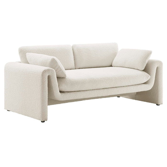 Waverly Boucle Fabric Sofa - Luxurious Modern Design with Removable Cushions & Adjustable Feet