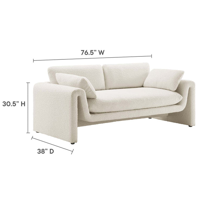 Waverly Boucle Fabric Sofa - Luxurious Modern Design with Removable Cushions & Adjustable Feet