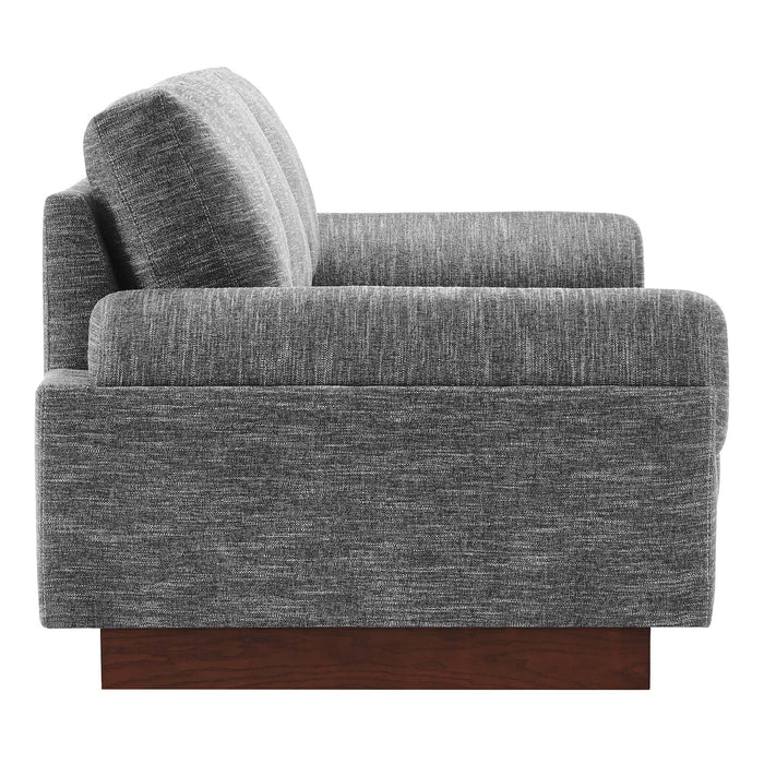Oasis Upholstered Fabric Sofa - Modern Luxury Couch with Cozy Bolster Armrests & Stain Resistance