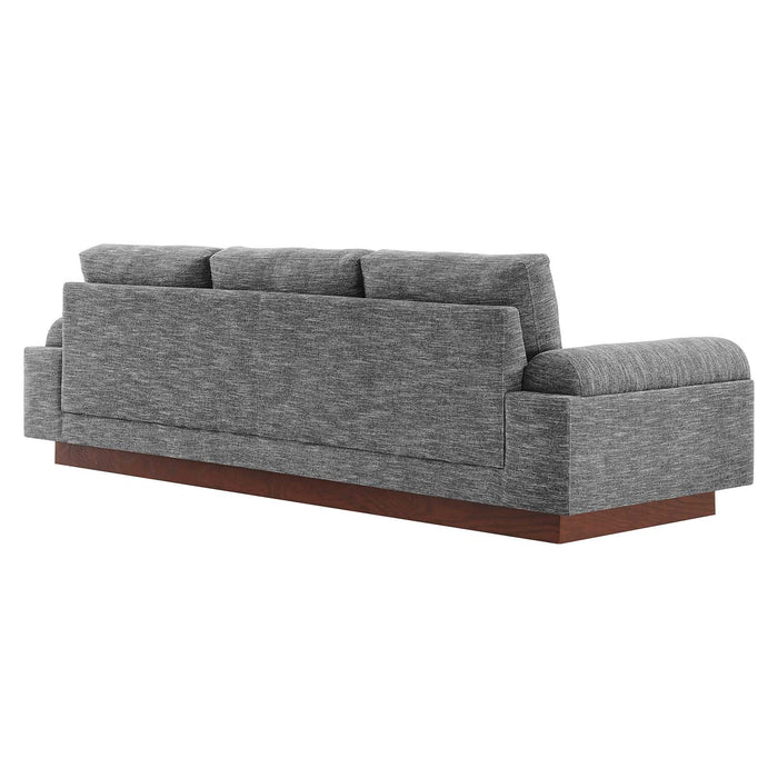 Oasis Upholstered Fabric Sofa - Modern Luxury Couch with Cozy Bolster Armrests & Stain Resistance