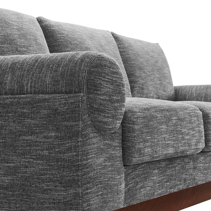 Oasis Upholstered Fabric Sofa - Modern Luxury Couch with Cozy Bolster Armrests & Stain Resistance