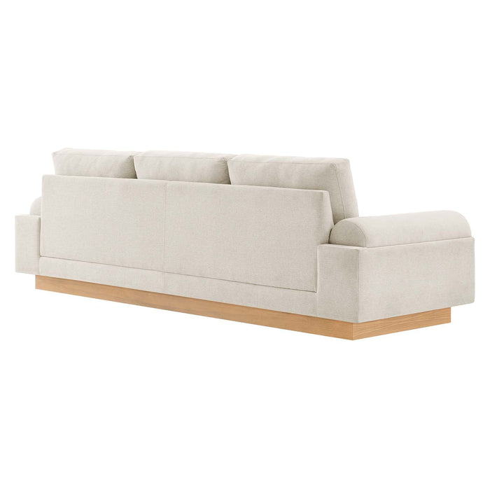 Oasis Upholstered Fabric Sofa - Modern Luxury Couch with Cozy Bolster Armrests & Stain Resistance