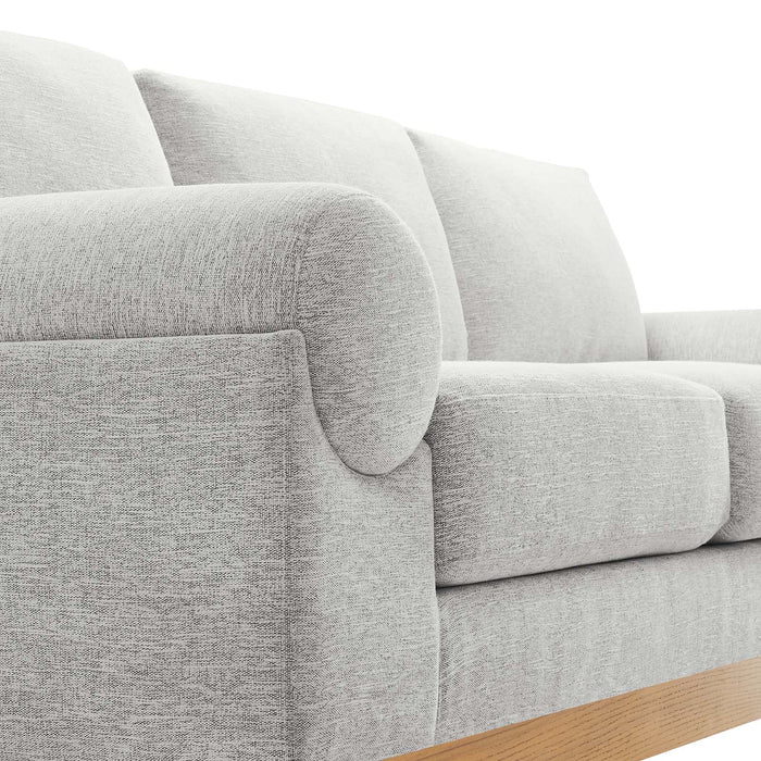 Oasis Upholstered Fabric Sofa - Modern Luxury Couch with Cozy Bolster Armrests & Stain Resistance