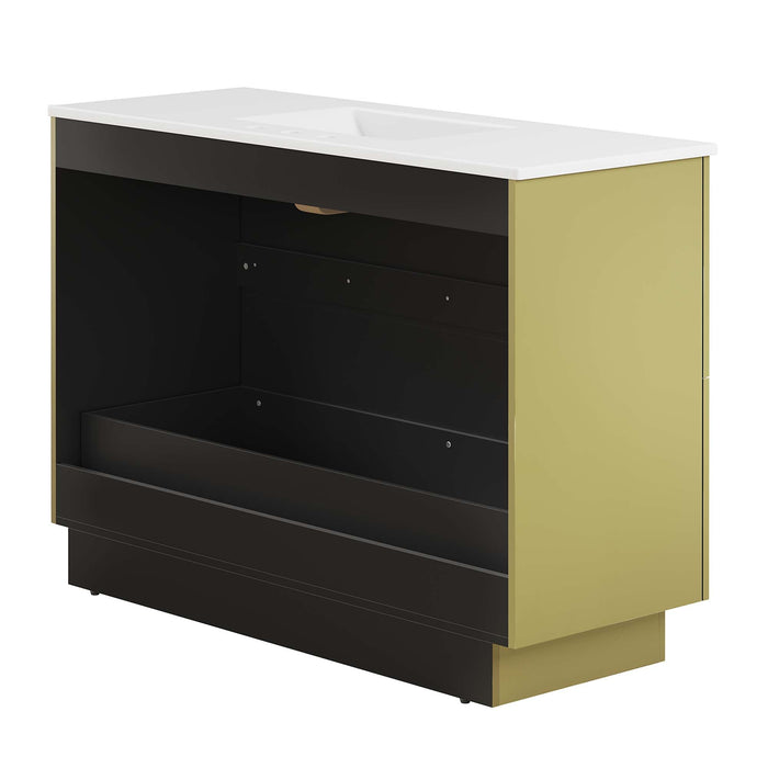 Quantum Bathroom Vanity Basin Included White Gold / 48" Single