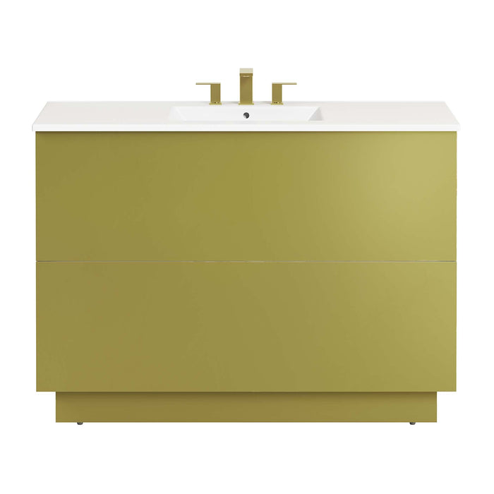 Quantum Bathroom Vanity Basin Included White Gold / 48" Single