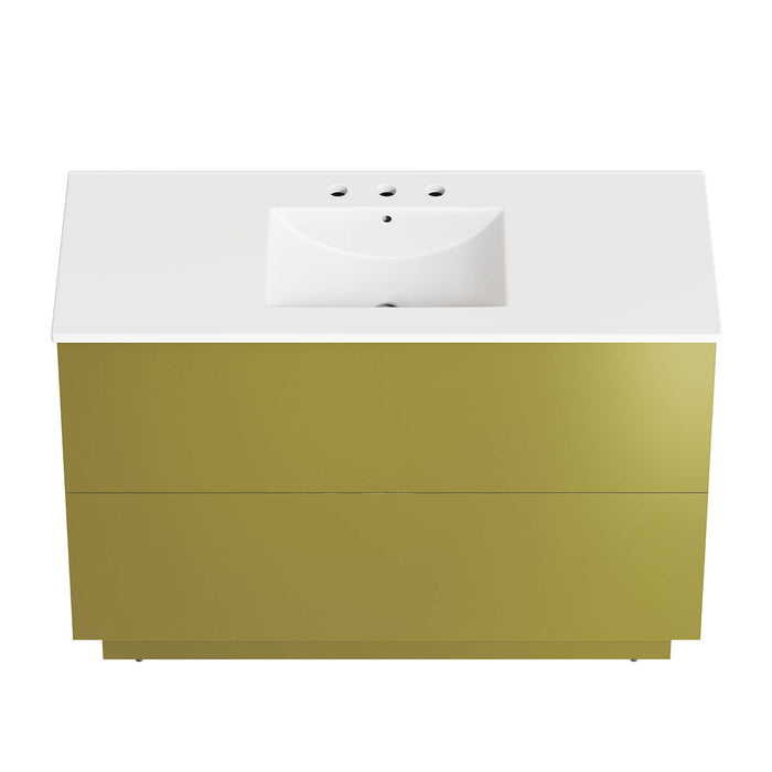 Quantum Bathroom Vanity Basin Included White Gold / 48" Single