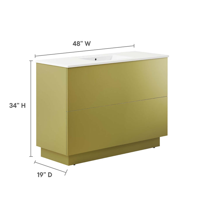 Quantum Bathroom Vanity Basin Included White Gold / 48" Single