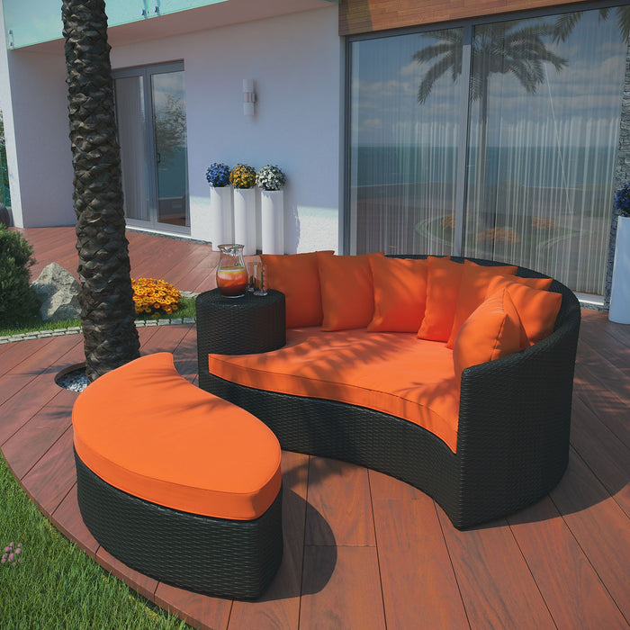 Taiji Outdoor Patio Wicker Daybed - detail close-up