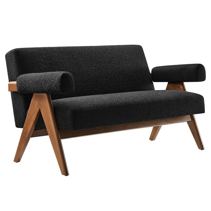 Lyra Boucle Fabric Loveseat - alternate angle view