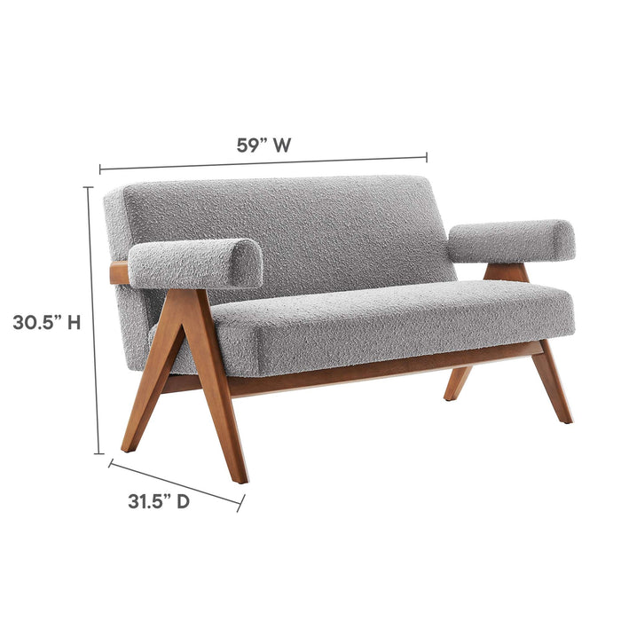 Lyra Boucle Fabric Loveseat - view 22